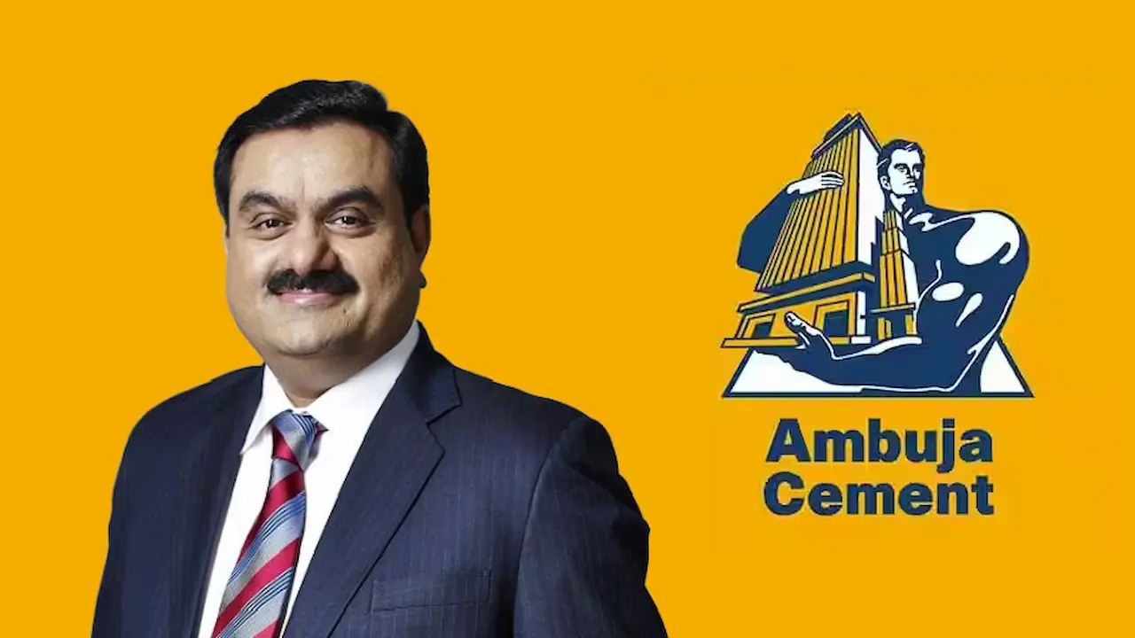 Ambuja Cement Limited logo alongside Adani Group chairman Gautam Adani, representing the company's significant legal victory over ₹218 crore stamp duty demand